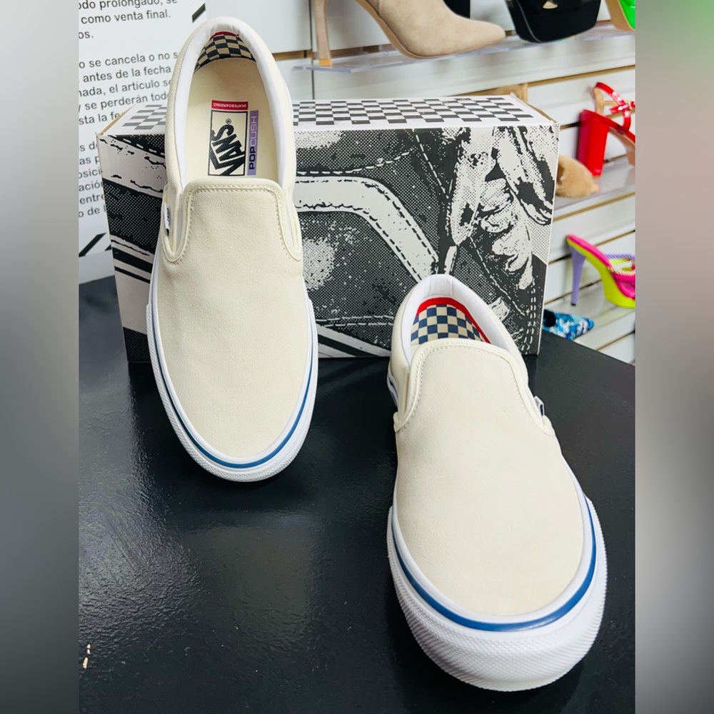 RARE Vans Skate Slip-On Men’s 10.5 NWB NWT Off-White/Raw Canvas/Classic white